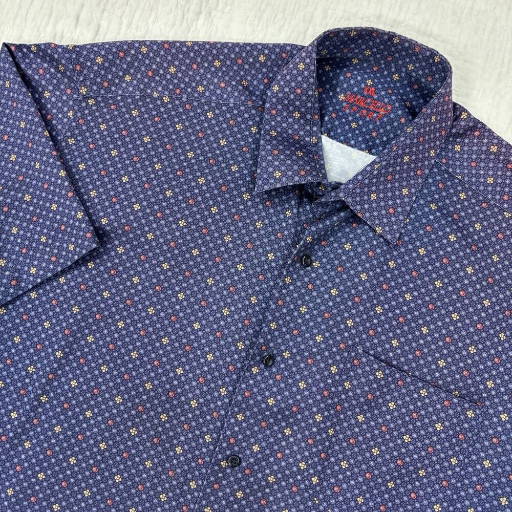 Marcello Sport Shirt Mens Size XXL Short Sleeve Button Up